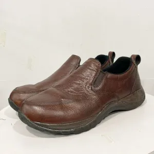 LL Bean Men Mocs Genuine Leather Stain Water Resistant Brown 9.5W Slip On