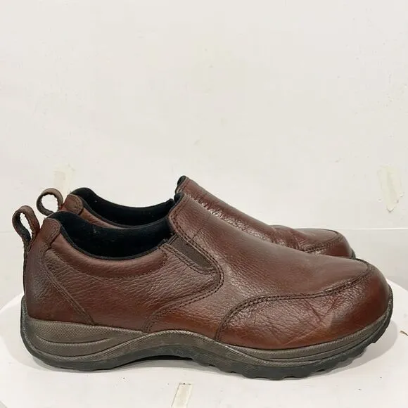 LL Bean Men Mocs Genuine Leather Stain Water Resistant Brown 9.5W Slip On