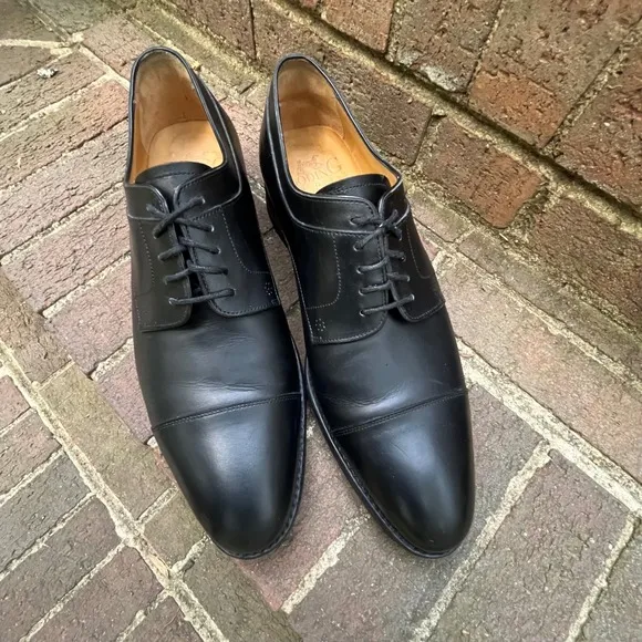 LodinG Black Leather Cap Toe Oxford Dress Shoes Classic Size 9 UK/10.5 US