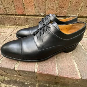 LodinG Black Leather Cap Toe Oxford Dress Shoes Classic Size 9 UK/10.5 US
