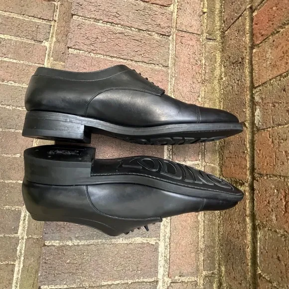 LodinG Black Leather Cap Toe Oxford Dress Shoes Classic Size 9 UK/10.5 US