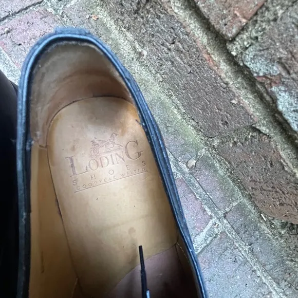 LodinG Black Leather Cap Toe Oxford Dress Shoes Classic Size 9 UK/10.5 US