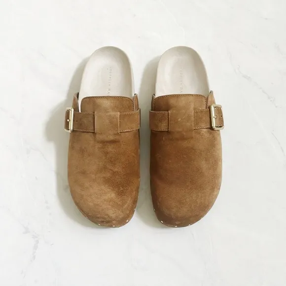 Loeffler Randall Brown Studded Suede Clogs 6.5