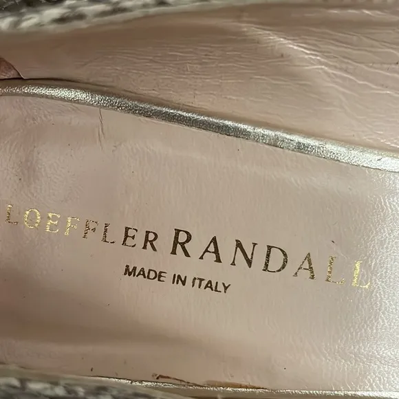 Loeffler Randall Embossed Snakeskin Python Patterned Kitten Heels Size 6.5