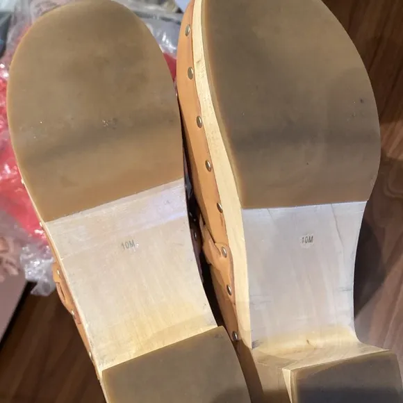 Loeffler Randall / Lupa Leather Braided Wooden Clogs 10