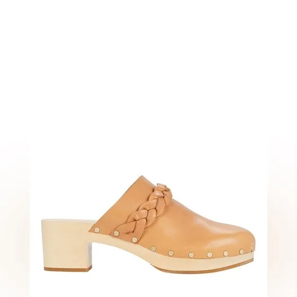 Loeffler Randall / Lupa Leather Braided Wooden Clogs 10