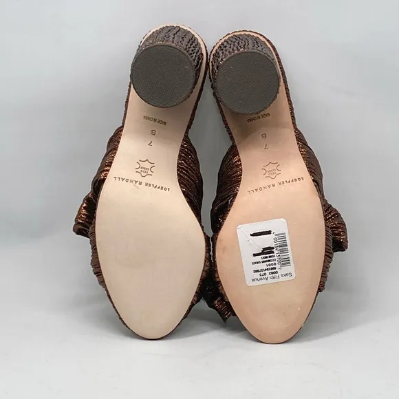 Loeffler Randall Metallic Lamé Block-Heel Mules size 7
