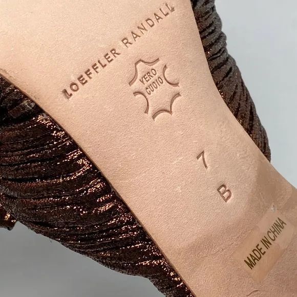 Loeffler Randall Metallic Lamé Block-Heel Mules size 7