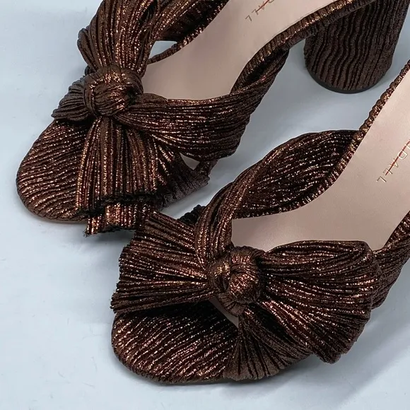 Loeffler Randall Metallic Lamé Block-Heel Mules size 7
