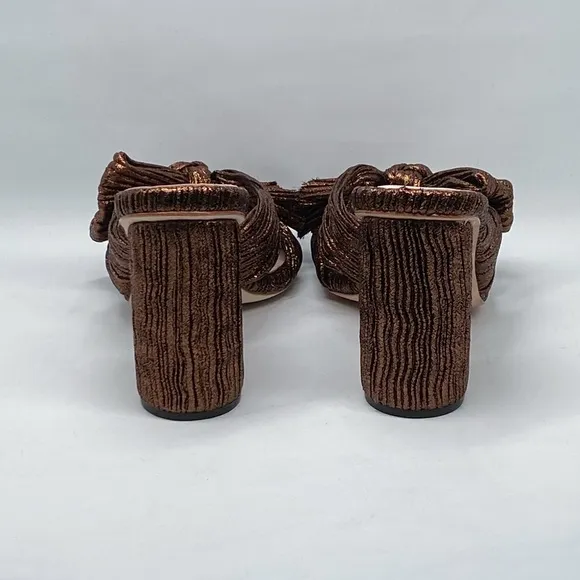 Loeffler Randall Metallic Lamé Block-Heel Mules size 7