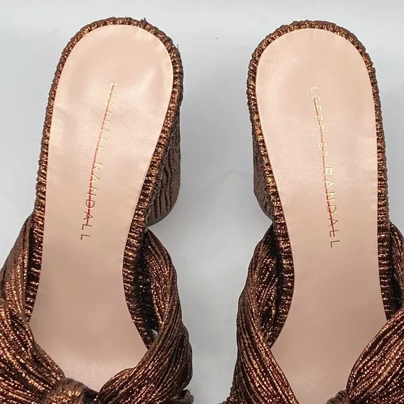 Loeffler Randall Metallic Lamé Block-Heel Mules size 7