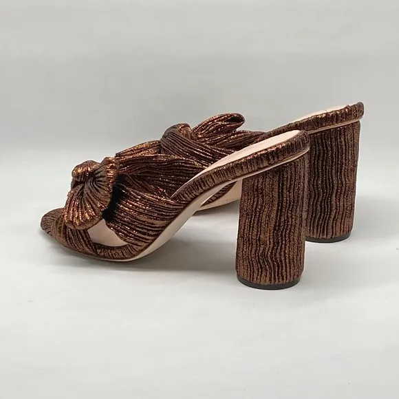 Loeffler Randall Metallic Lamé Block-Heel Mules size 7