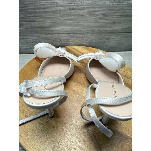 LOEFFLER RANDALL SYLVANA HEELS WHITE SLINGBACK SLIP ON BRIDE Size 9.5