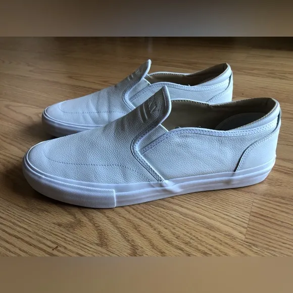 Lone Flag   Univ   State “Everyday”  White Leather Slip On Shoes Size 9