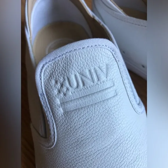Lone Flag   Univ   State “Everyday”  White Leather Slip On Shoes Size 9
