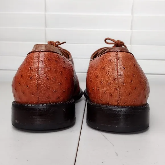 Los Altos Boots Lizard Ostrich Leather Office Business Oxford Dress Shoes Sz 11