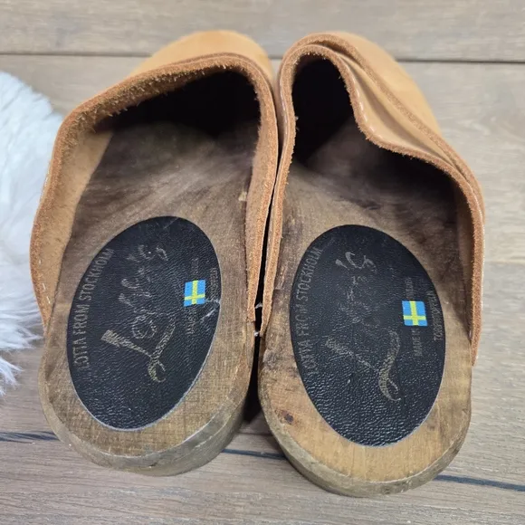 Lotta From Stockholm Tan Leather Clogs