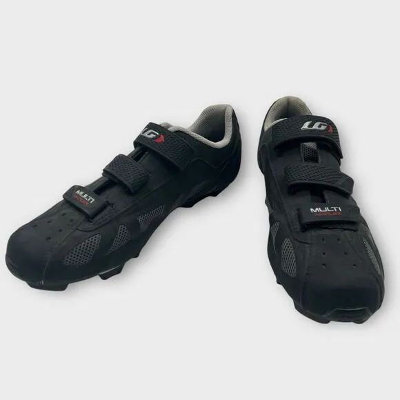 Louis Garneau Black Cycling Shoes Multi Air Flex Road Trail Bike 10.75 Good Cond
