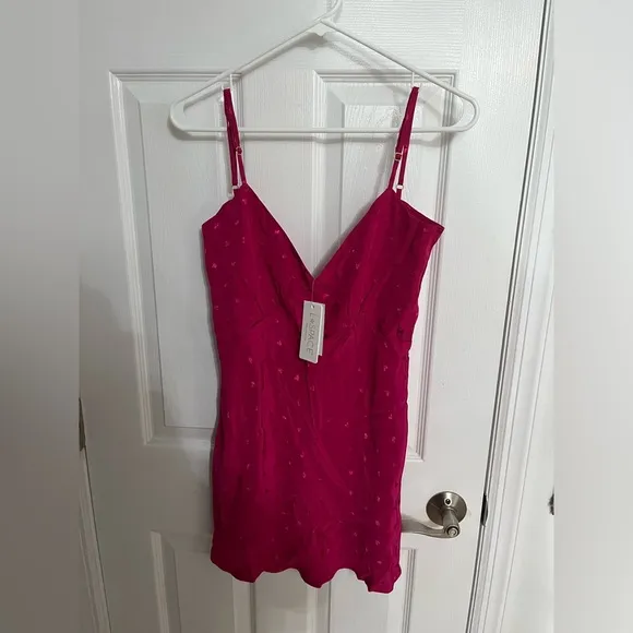 l*space Moonlit slip dress &amp; Robe set in Heart Jacquard Bougainvillea small NWT!