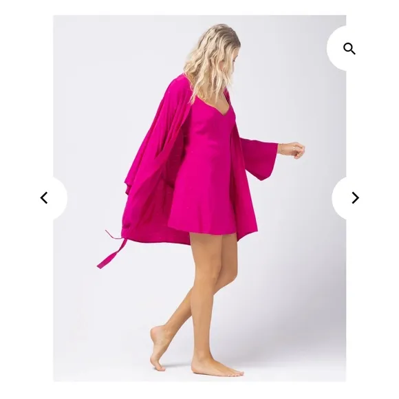 l*space Moonlit slip dress &amp; Robe set in Heart Jacquard Bougainvillea small NWT!