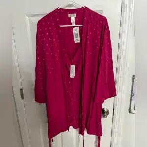 l*space Moonlit slip dress &amp; Robe set in Heart Jacquard Bougainvillea small NWT!