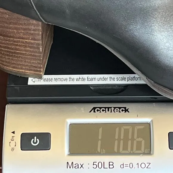 Lucky Brand Joal Ankle Bootie Womens 11 Black Leather Stacked Heel Open Toe