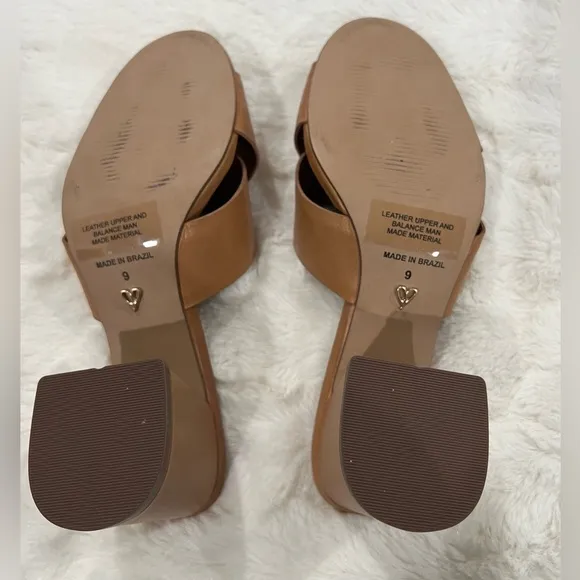 Lulus Henri Cognac Vachetta Leather Peep-Toe Mules