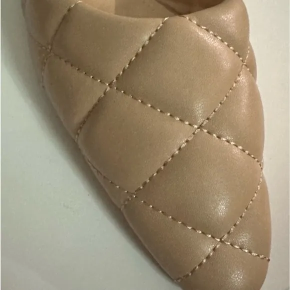Lulu’s Vallyy Light Nude Quilted Mules size 8 NWOT