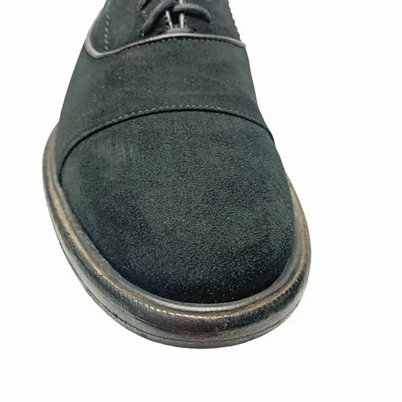 M.‎ Gemi Black Suede Cap Toe Dress Oxfords Shoes