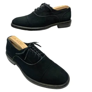 M.‎ Gemi Black Suede Cap Toe Dress Oxfords Shoes