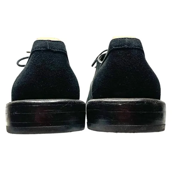 M.‎ Gemi Black Suede Cap Toe Dress Oxfords Shoes