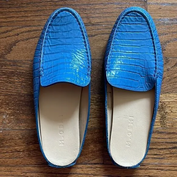 M. Gemi Bright Blue Slip On Driving Mules