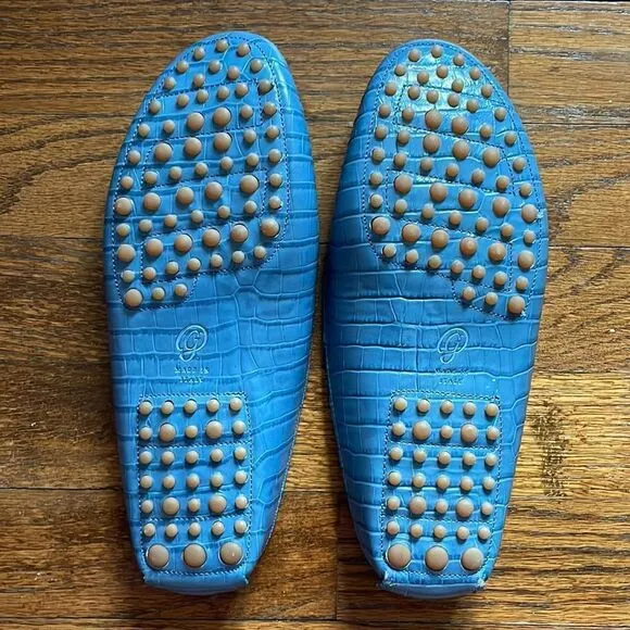 M. Gemi Bright Blue Slip On Driving Mules