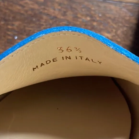 M. Gemi Bright Blue Slip On Driving Mules