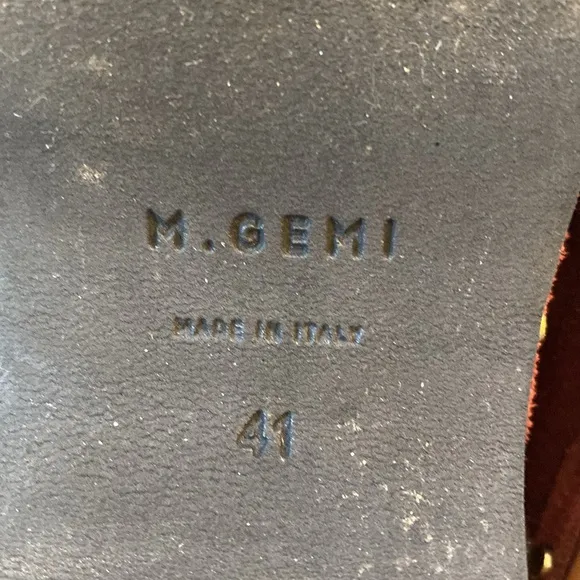 M. Gemi Burgundy “Greta”  Suede Clogs with Shearling Lining Sz 41