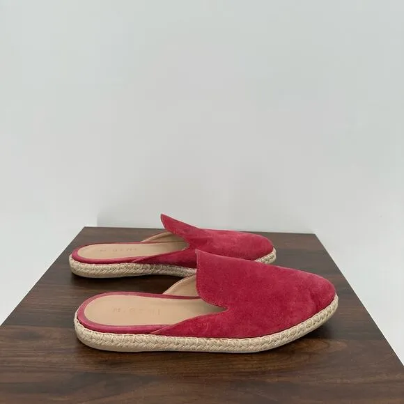 M Gemi Shoes Womens 38 Pink Mules Suede Espadrille Flat Slip On Made Italy