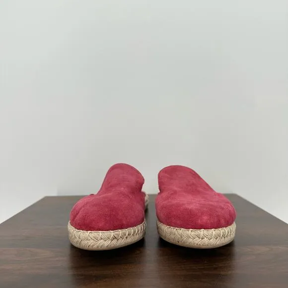 M Gemi Shoes Womens 38 Pink Mules Suede Espadrille Flat Slip On Made Italy