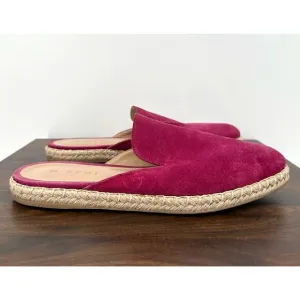 M Gemi Shoes Womens 38 Pink Mules Suede Espadrille Flat Slip On Made Italy