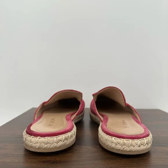 M Gemi Shoes Womens 38 Pink Mules Suede Espadrille Flat Slip On Made Italy
