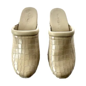 M. Gemi The Greta Stone Croco Printed Leather Platform Clog US 10 41 Italy