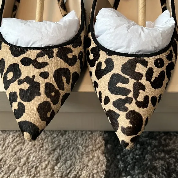 Macy’s On 34th Baeley Slingback heels, leopard, size 8 NIB!