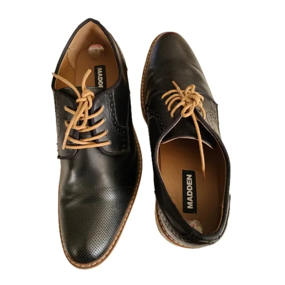 MADDEN M-ALK PERFORATED BLACK OXFORDS