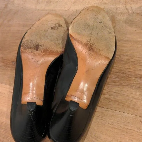 Made in Italy vintage Sesto Meucci leather black red white kitten heels