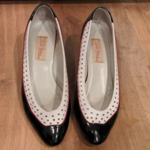 Made in Italy vintage Sesto Meucci leather black red white kitten heels
