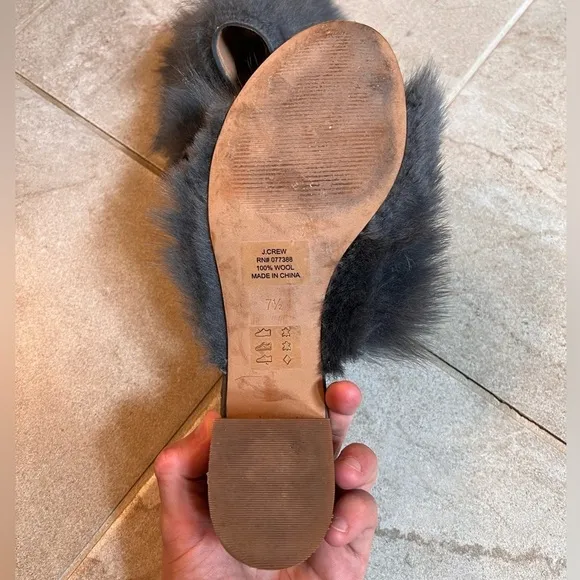 Madewell 100% Wool Genuine Leather Heeled Mule Sz 7.5