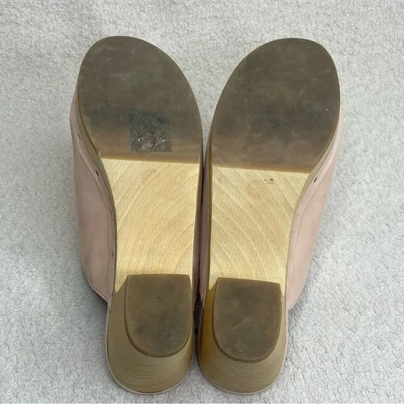 Madewell Ayanna Nubuck Suede Wooden Clogs Heels-Soft Pink-Womens 5-Boho-Festival