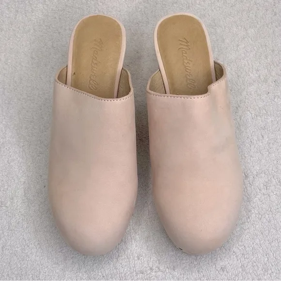 Madewell Ayanna Nubuck Suede Wooden Clogs Heels-Soft Pink-Womens 5-Boho-Festival
