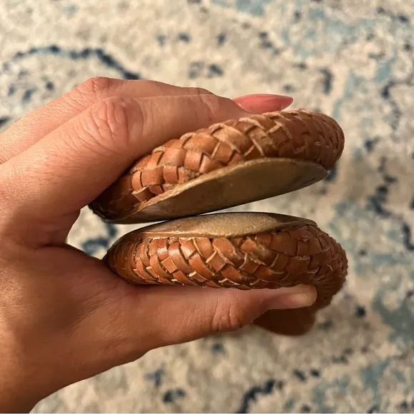 Madewell Cassidy woven leather mules in Congnac brown Size 7.5