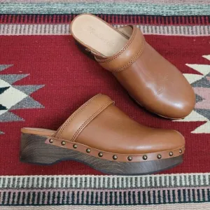 Madewell Cecily Clog in Oiled Leather Clogs Mules Sz 5.5 English Saddle NG681