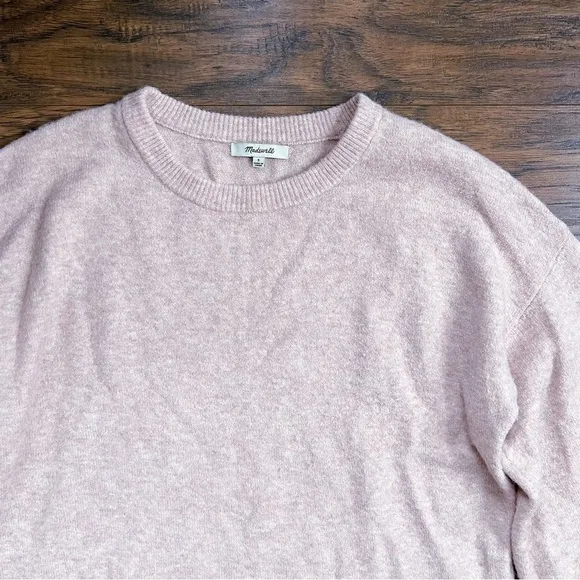 Madewell • Gladwell Balloon-Sleeve Pullover Sweater Rose pink alpaca puff sleeve